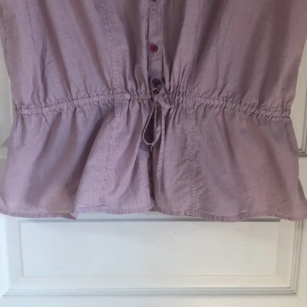 MERONA STRIPPED COTTON PEPLUM TOP - Picture 4 of 6